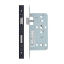 Zoo Din Bathroom- Backset 55mm - 2 Pc Forend - Square - PCB - Powder Coated Black-Powder Coat Black