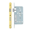 Zoo Din Bathroom- Backset 55mm - 2 Pc Forend - Radius - PVDG - Polished Brass Effect-PVD Satin Brass