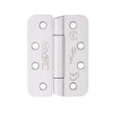 Zoo Grade 14 Concealed Bearing Hinge Stainless Steel Radius - Grade 201 - 102 x 76 x 3mm - Hospital Tip-Satin Stainless