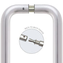 Zoo Pair of 22mm D Pull Handle 425mm c/w Back to Back Fixings-Satin Aluminium