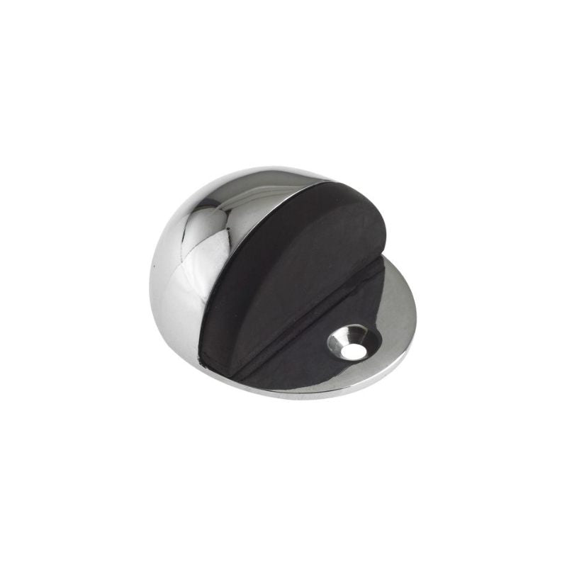 Zoo Door Stop - Oval Floor Mounted - 48mm dia - Face Fix-Polished Chrome