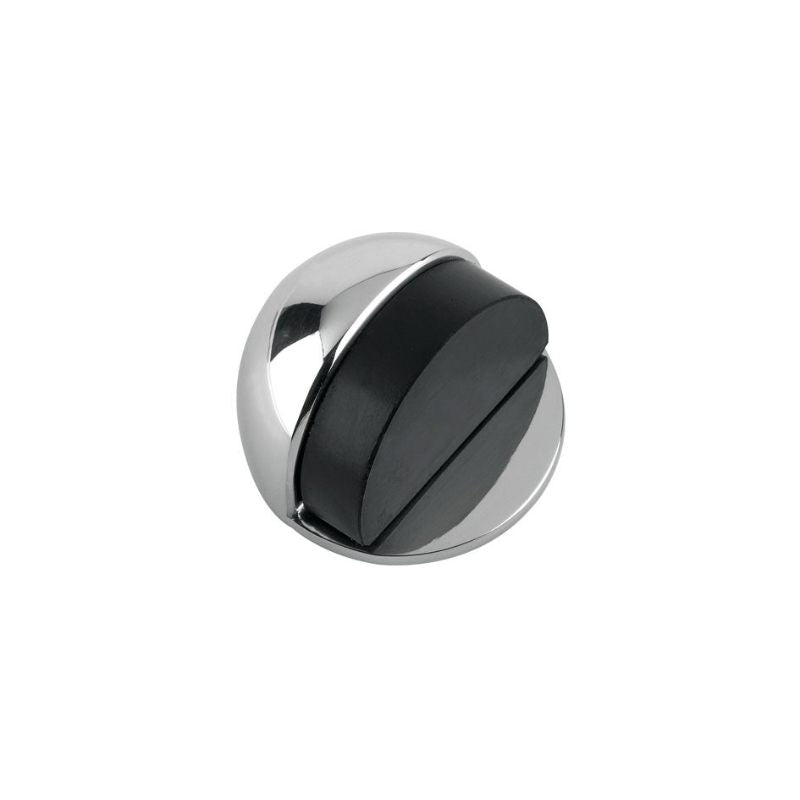 Zoo Door Stop - Floor Mounted - Oval 45mm dia.-Polished Chrome