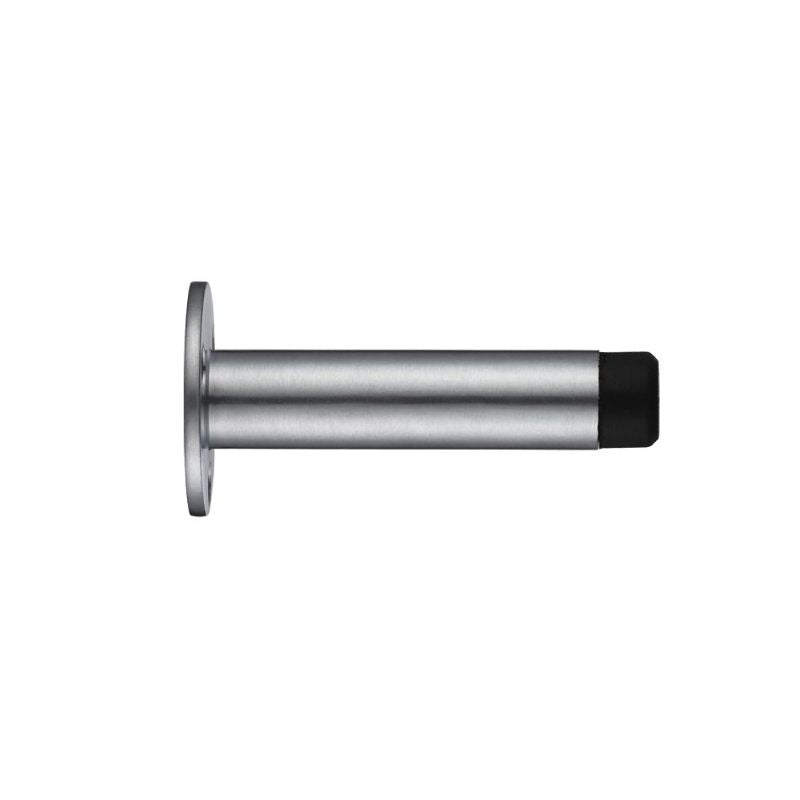 Zoo Door Stop - Cylinder - with Rose 76mm - Face Fix-Satin Chrome