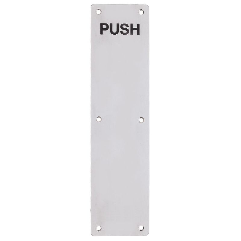 Zoo Finger Plate - Push (Radius) 75mm x 300mm-Satin Stainless