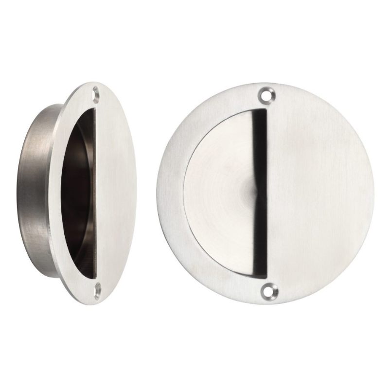 Zoo Half Moon Flush Pull 90mm dia-Satin Stainless