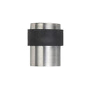 Zoo Door Stop Floor Mounted - Round Collared Flat Top 35mm dia-Satin Stainless