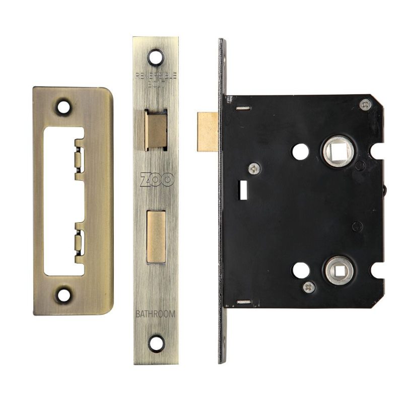 Zoo Bathroom Lock 3" - 57mm c/c-Florentine Bronze