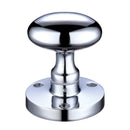 Zoo Zoo Oval Mortice Knob 60.5mm rose dia-Polished Chrome