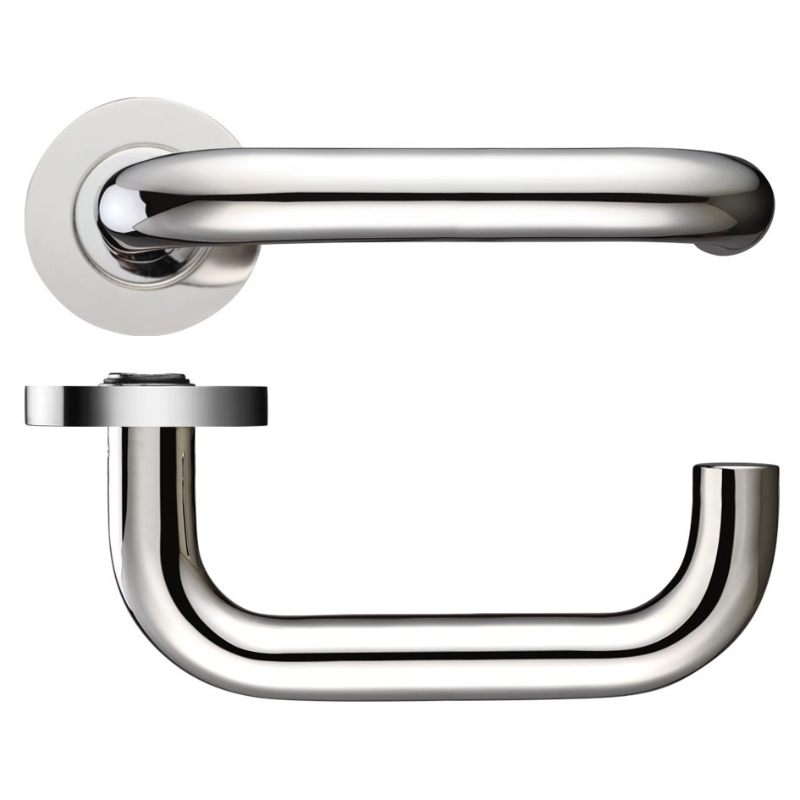 Zoo 19mm Return to Door Lever on Round Rose-Polished Stainless