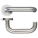 Zoo 19mm Tubular Return to Door Lever -Push On Rose - Grade 304-Satin Stainless