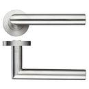 Zoo 19mm Oval Mitred Lever - Push On Rose - 52mm Rose - Grade 304-Satin Stainless