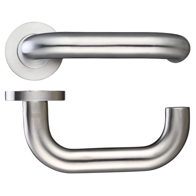 Zoo 22mm Return to Door Lever - Push On Rose - Grade 304-Satin Stainless