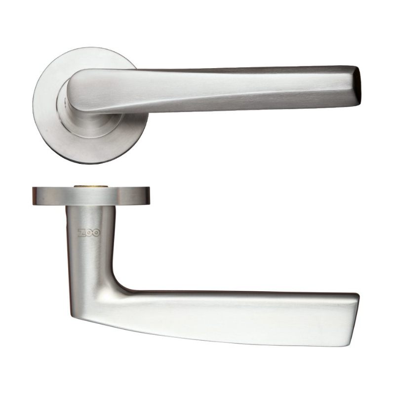 Zoo Stainless Steel Lever - Push on Rose - Grade 304-Satin Stainless