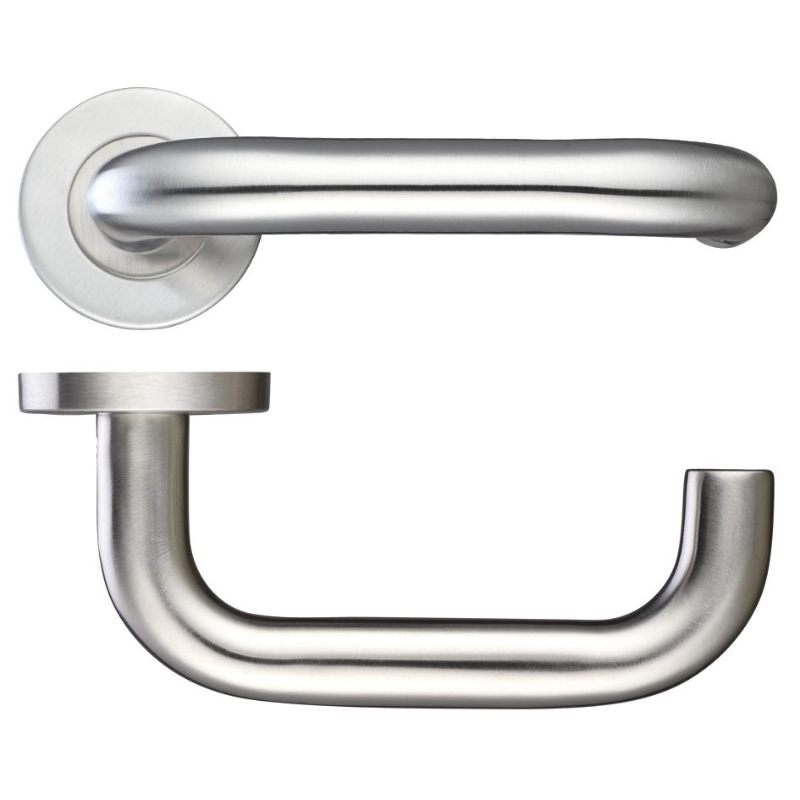 Zoo 19mm Return to Door Lever - Push On Rose - 52mm Rose - Grade 201-Satin Stainless