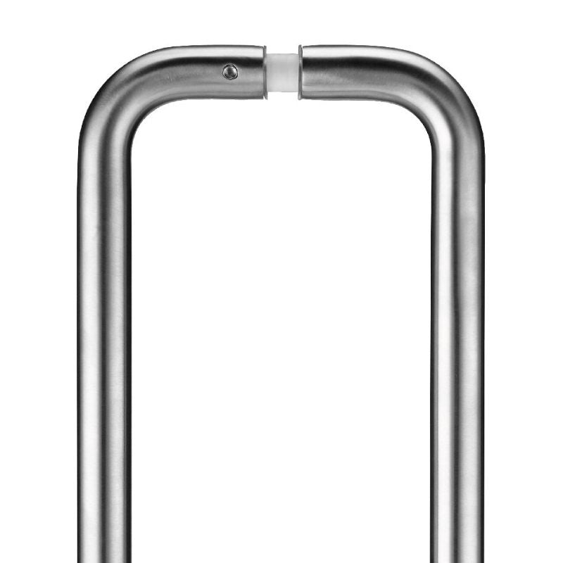 Zoo Pair of 19mm D Pull Handle - 225mm Centers - Grade 201 - c/w Back to Back Fixings-Satin Stainless