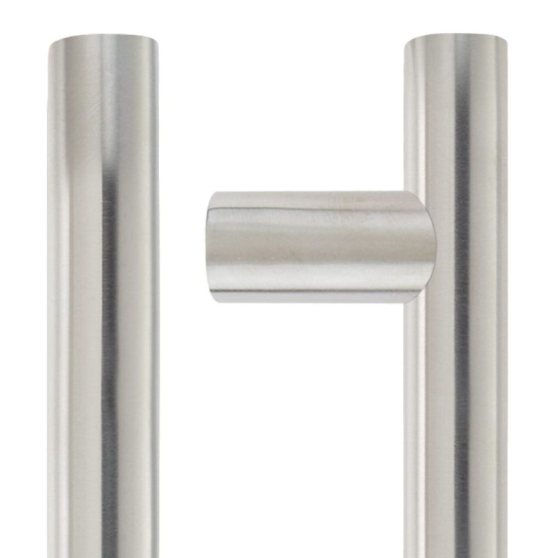 Zoo 30mm Guardsman Pull Handle - 600mm - Grade 201 - Bolt Through Fixings - 400mm c/c-Satin Stainless